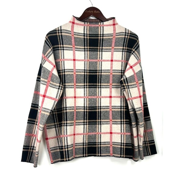 Tahari Mock Neck Plaid Pullover Top Womens Size 1X Long Sleeve Classic Comfort - Picture 2 of 11